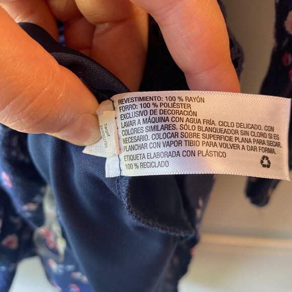 Xhilaration Dark Blue Floral Lace Romper Shorts Onesie Size M – Very Good - Picture 8 of 9